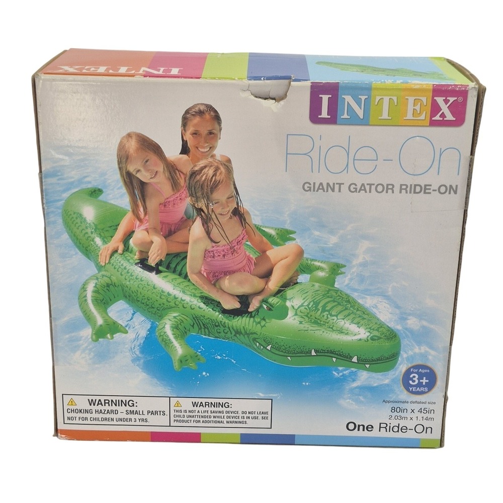 Intex Giant Gator Ride-On 80x45 Inches Inflatable Pool Float 2006 Wet Set NEW